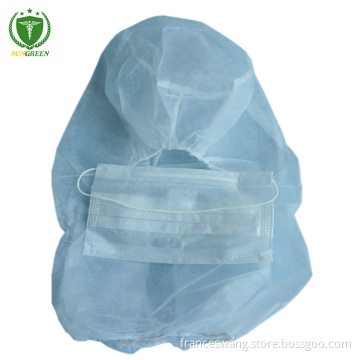 Disposable nonwoven balaclava hood with face mask